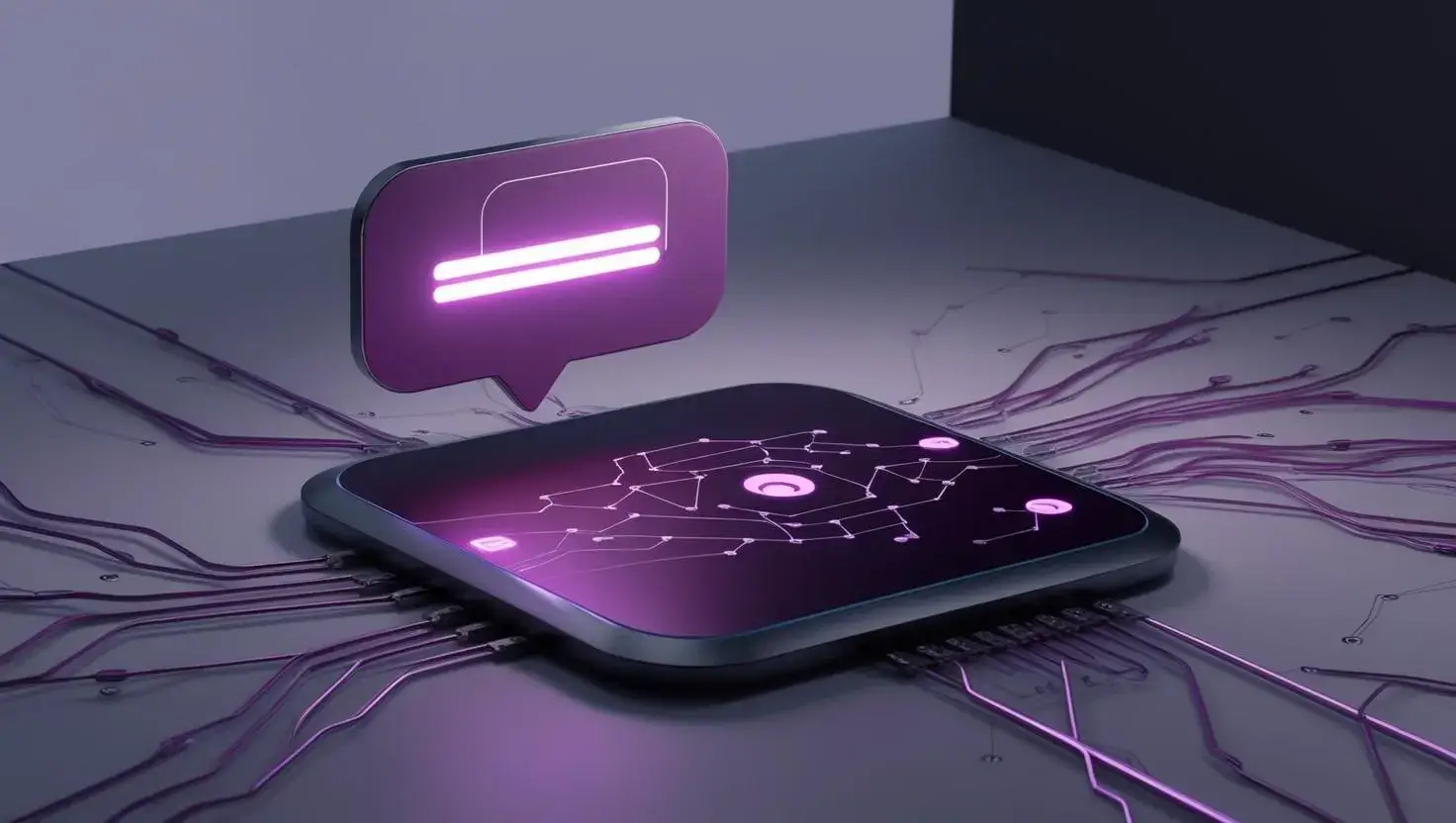 Ilustración de una pyme en Valladolid beneficiándose de la transformación digital con un chatbot IA de Akutangulo