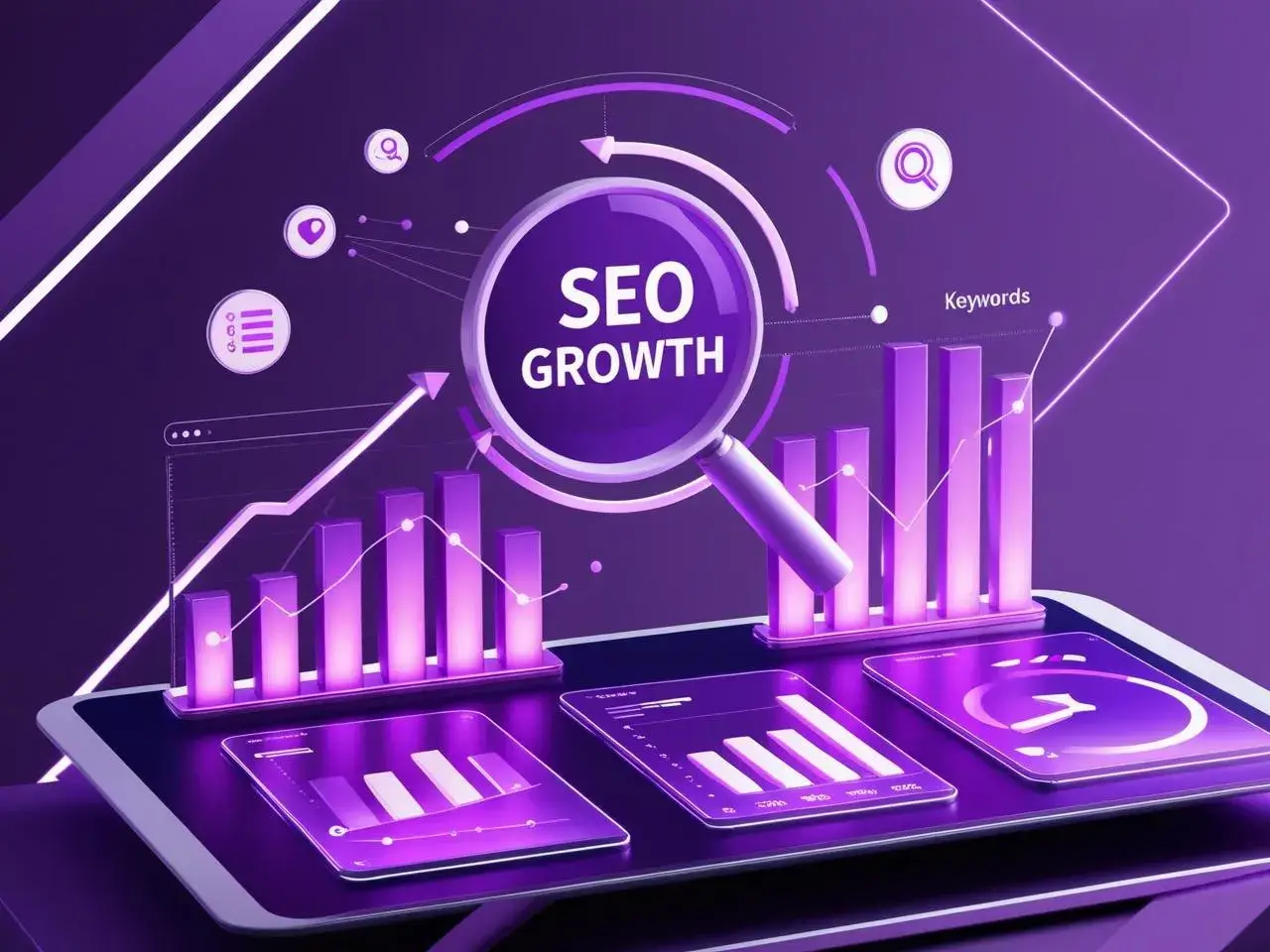 Gráfico ilustrado sobre el trabajo de posicionamiento SEO