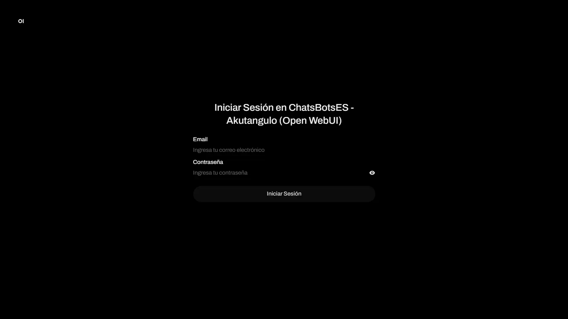 Pantalla de acceso a la plataforma de IA privada