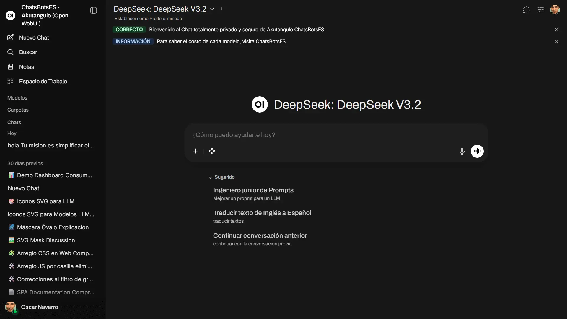 Plataforma de IA privada con Open WebUI
